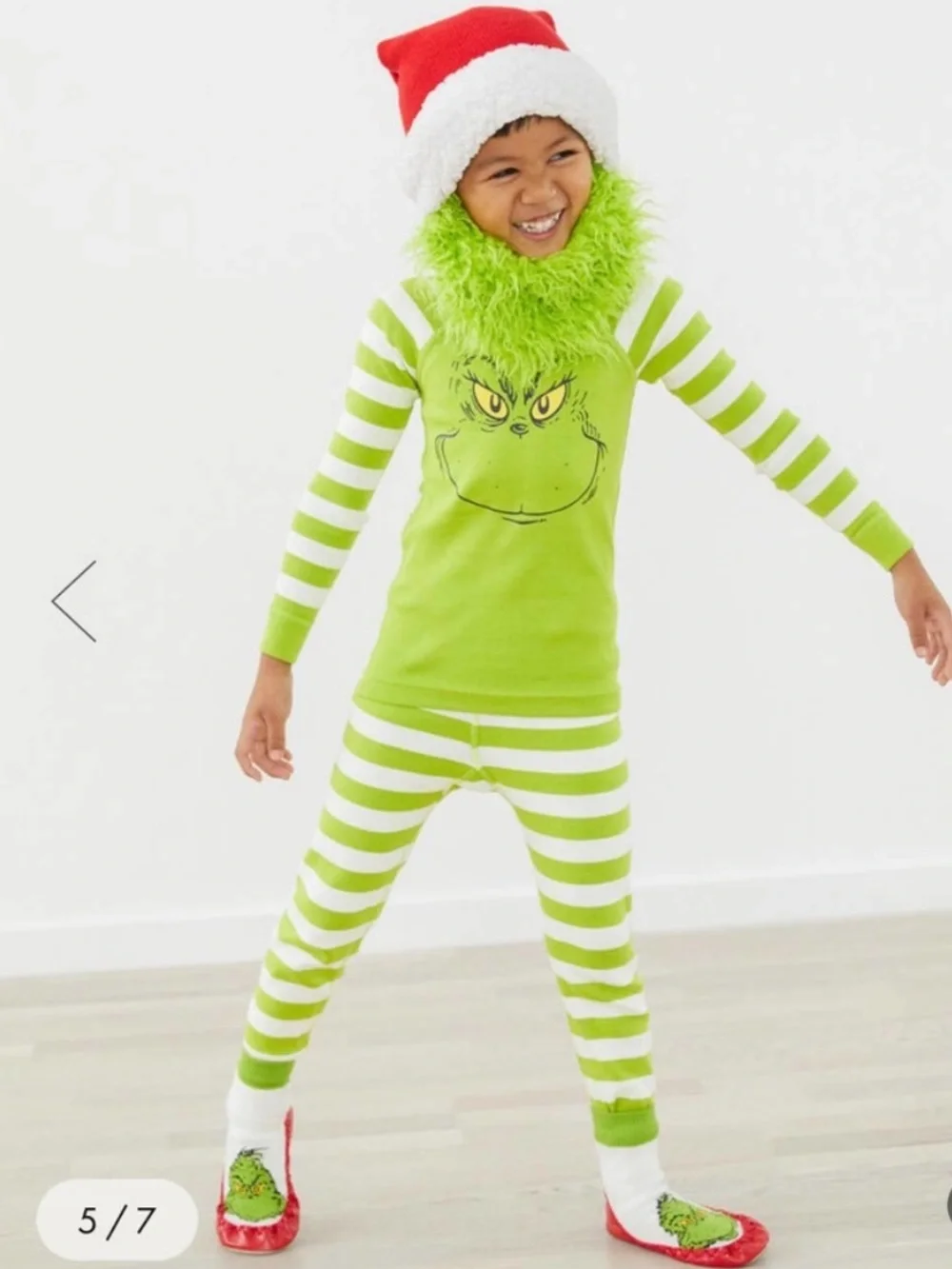 Hanna Andersson Dr.Suess Grinch Organic Cotton Long John Pajamas Boy Girl Size 8